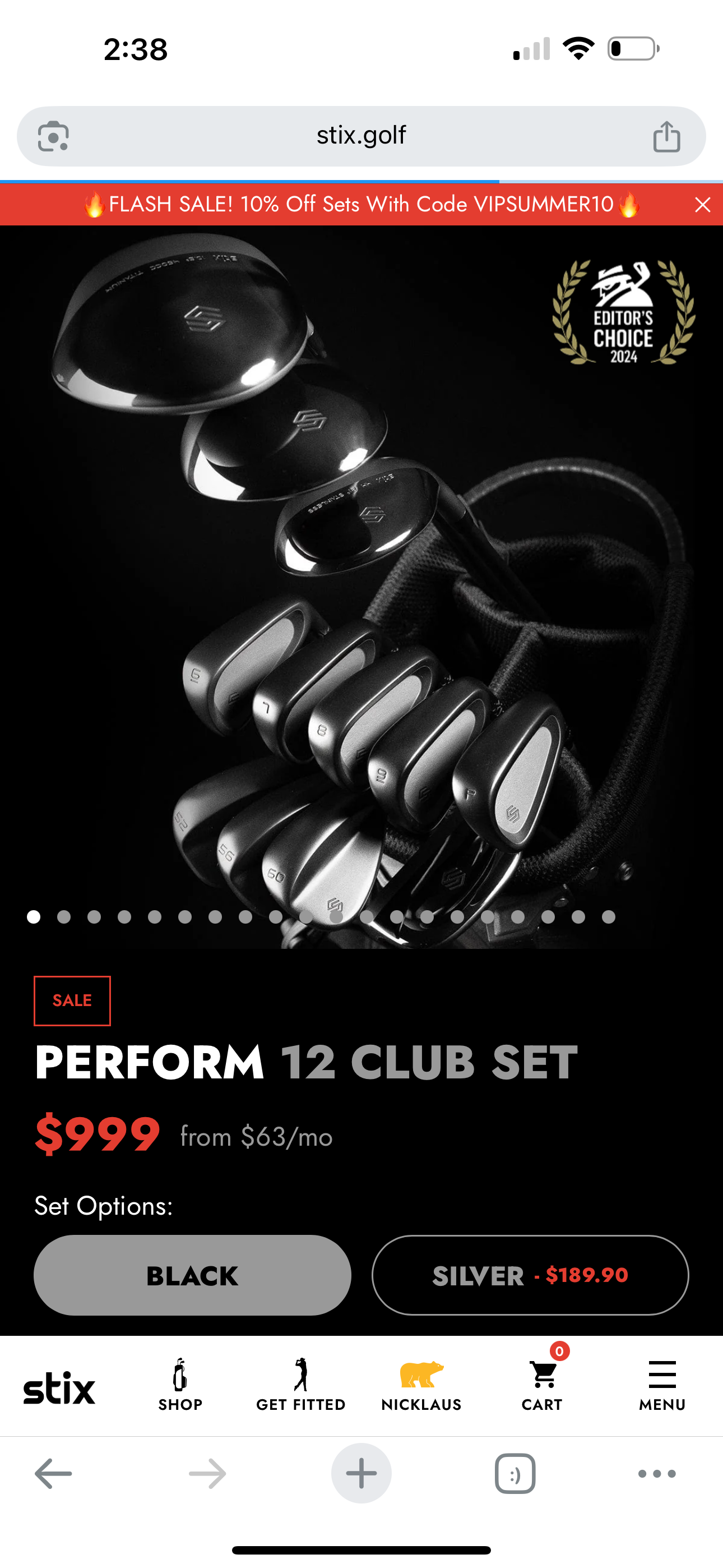 *NEW IN PLASTIC* Stix Perform 12-Piece Complete Golf Club Set / Regular Flex