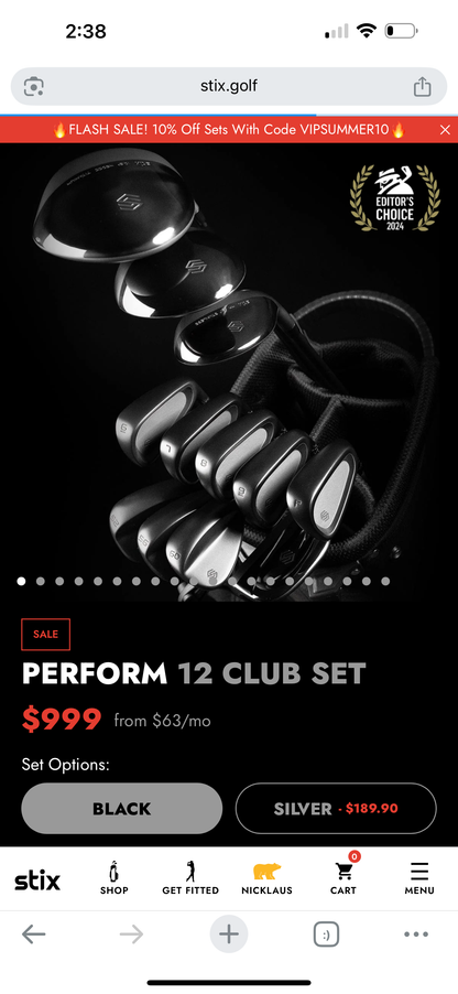 *NEW IN PLASTIC* Stix Perform 12-Piece Complete Golf Club Set / Regular Flex