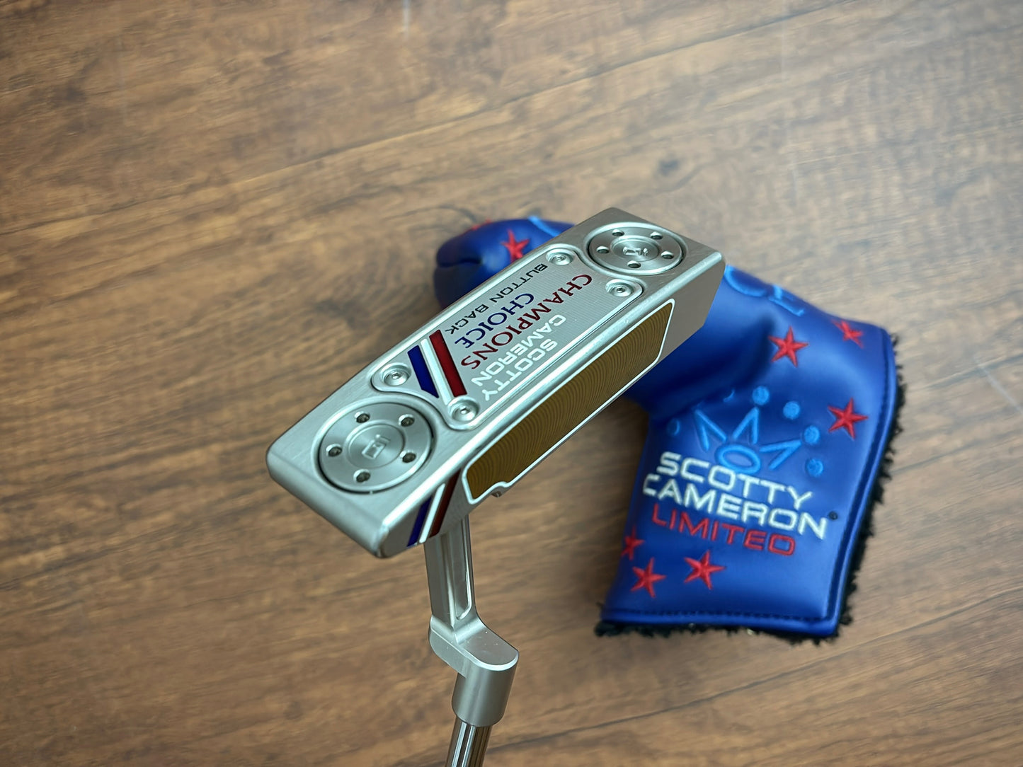 Titleist Scotty Cameron Champions Choice Button Back Teryllium Putter 35" + headcover