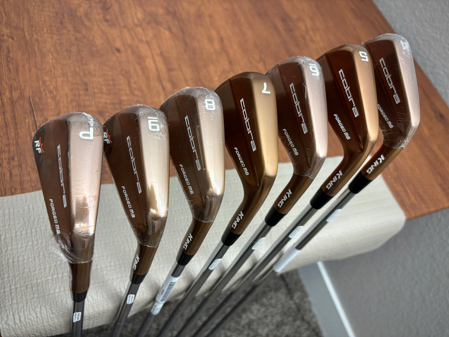 *NEW IN PLASTIC* Cobra King Ricky Fowler RF Forged MB Iron Set 4-PW / KBS $-Taper 120 Stiff