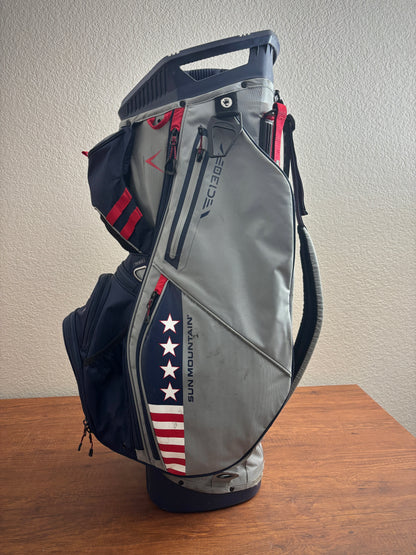 Sun Mountain 2024 C130 USA Cart Bag Red/White/Blue