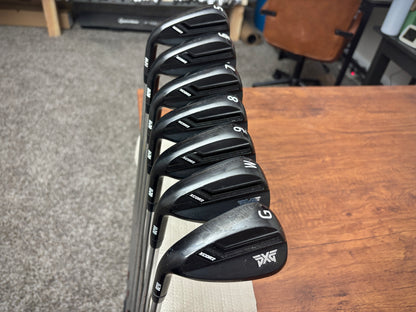 (Left-handed) (+1.5”) PXG XCOR2 Black Iron Set 5-GW / KBS Tour 130 X-Stiff