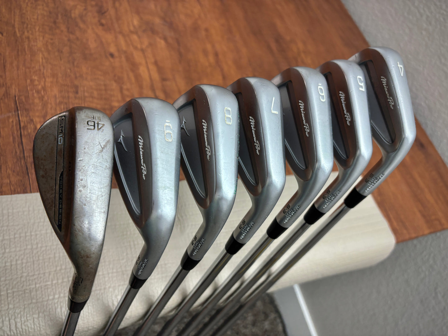Mizuno Pro S-3 Iron Set 4-PW (Vokey SM10 Raw 46* wedge) / X-Stiff